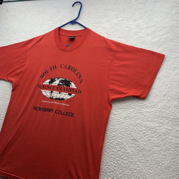 VTG‎ Newberry College Single Stitch T-Shirt Mens XL Red Science Olympiad - Picture 3 of 11